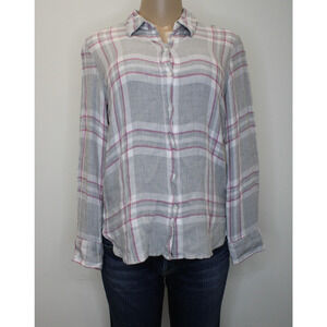 Banana Republic Shirt Women's Size Medium Plaid Long Sleeve Dillion Classic Fit